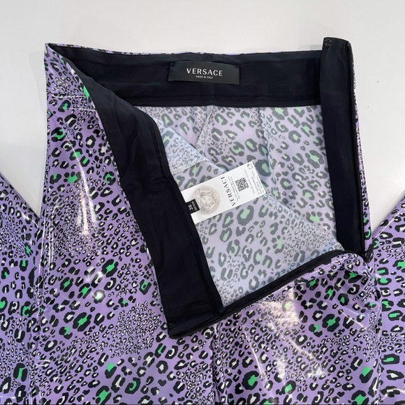 SOLD🚫AUTHENTIC NWOT Versace Purple Leopard Pants IT36 - Picture 7 of 14